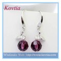 Alibaba china fashion jewelry amethyst crystal ball dangle earring